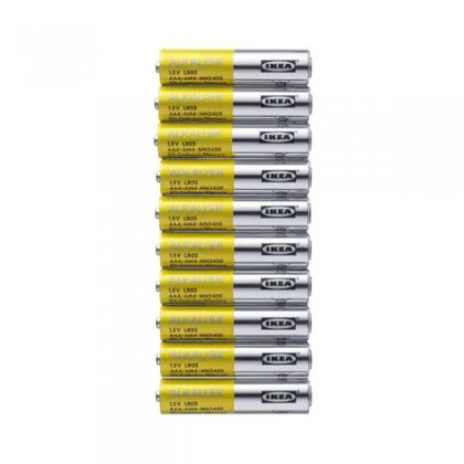 IKEA ALKALISK LR03 AAA 1.5V Battery alkaline 10 pieces IKEA ALKALISK LR03 AAA 1.5V Battery alkaline 10 pieces